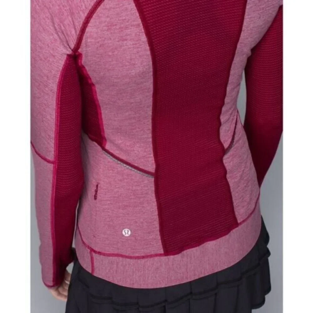 Lululemon Run For Gold 1/2 Zip Heathered Bumble Berry Size 4 - Picture 7 of 13